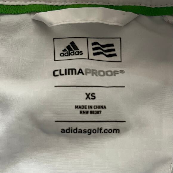 Adidas Women's ClimaProof Jacket XS White Windbreaker Outdoor Golf Running - Picture 7 of 8